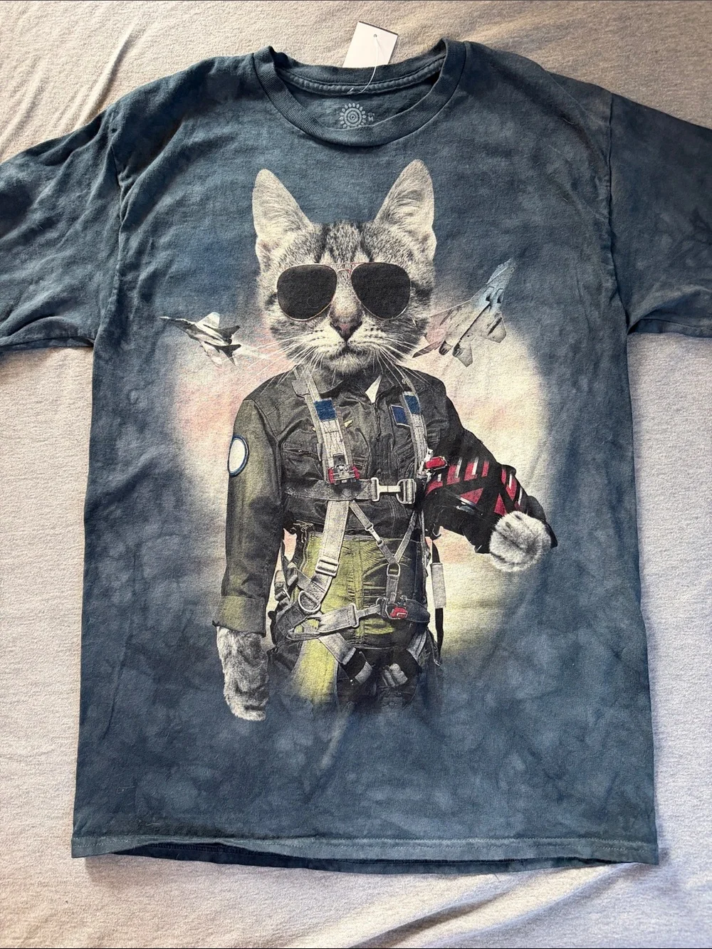 The Mountain Blue Cat Aviator Graphic Tee